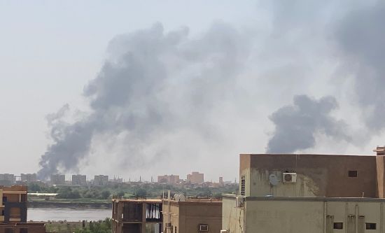 Smoke rising over Khartoum, July 2023