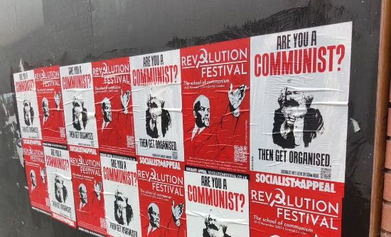 Socialist Appeal posters as 'Are you a communist?' (image: Hammersmith Communists)