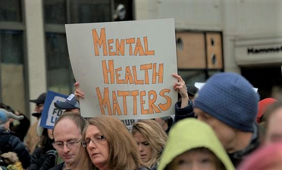 Protest for mental health services