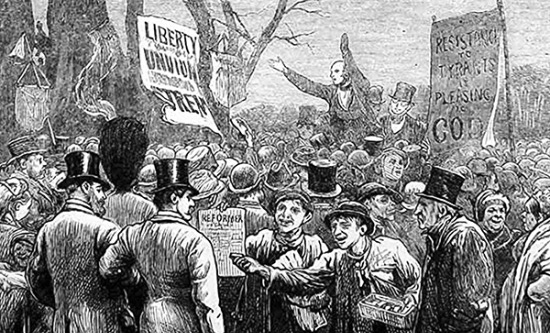 A protest in support of Fenian prisoners, Hyde Park 1872