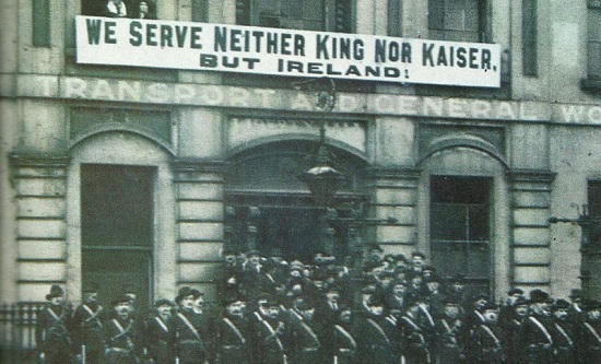 Irish Citizen Army parading outside Liberty Hall