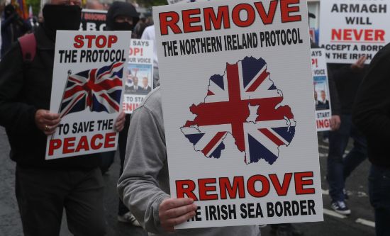 Loyalists protest against the Northern Ireland Protocol