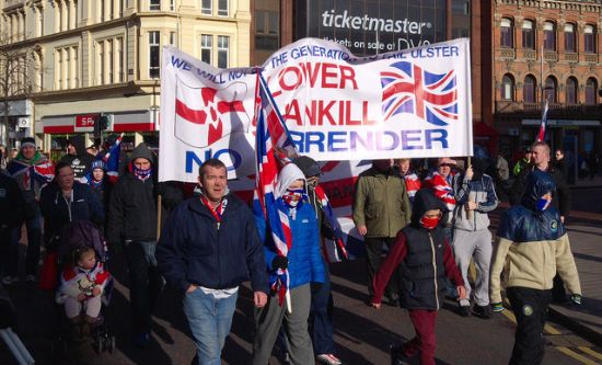 Loyalists in Lower Shankill declare 'no surrender' of the Six Counties (photo: Rossographer | CC BY-SA 2.0)