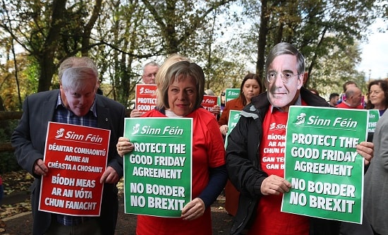 Anti-Brexit protest by Sinn Fein supporters