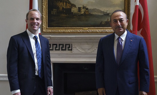 Dominic Raab with Turkish Foreign Minister Mevlüt Çavuşoğlu
