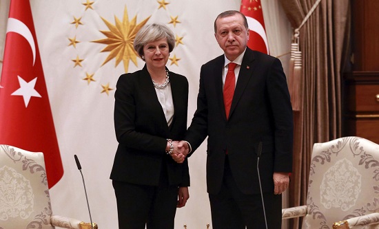 Theresa May and Recep Tayyip Erdoğan