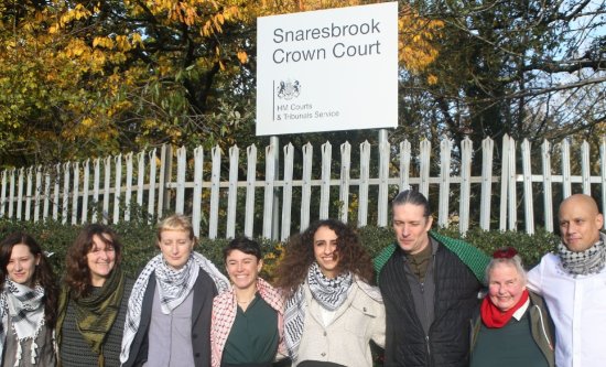The Elbit Eight outside Snaresbrook Crown Court