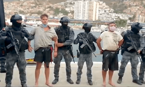 Venezuelan security forces with captured former US Green Berets