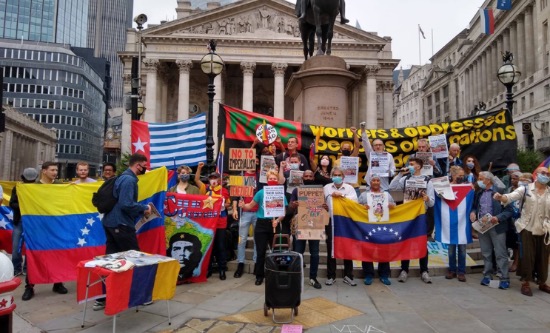 RCG protest for Venezuela at the Bank of England (photo: FRFI)