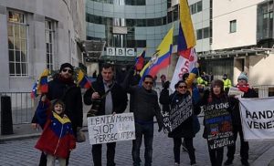 2 February 2019: RCG members and supporters demonstrate outside BBC Broadcasting House to call out the lies and distortions being perpetuated by the media about Venezuela