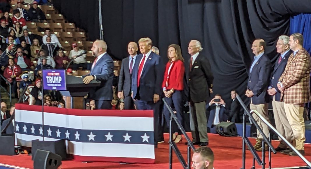 Donald Trump for President rally at SNHU Arena in downtown Manchester, New Hampshire. 20 January 2024
