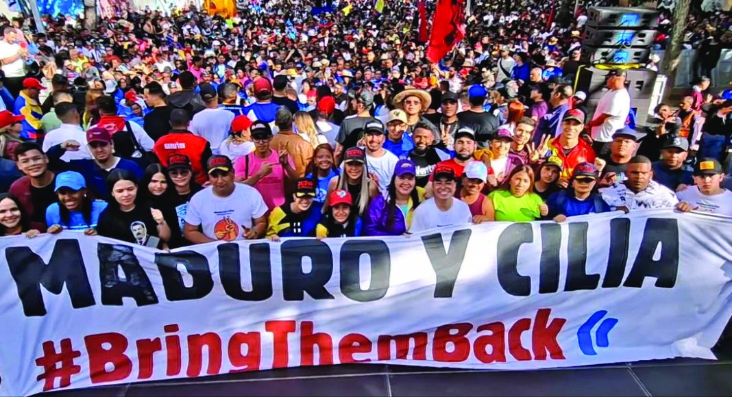 9 January 2026: A youth march is held on the streets of Caracas to demand the return of President Nicolas Maduro and his wife Cilia Flores